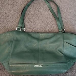 Green Leather Coach Bag/Purse